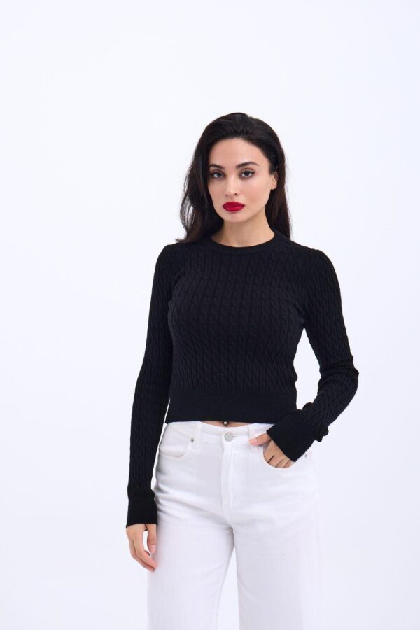 4211 TRİKO SAÇ ÖRGÜ KAZAK-ANTRASİT