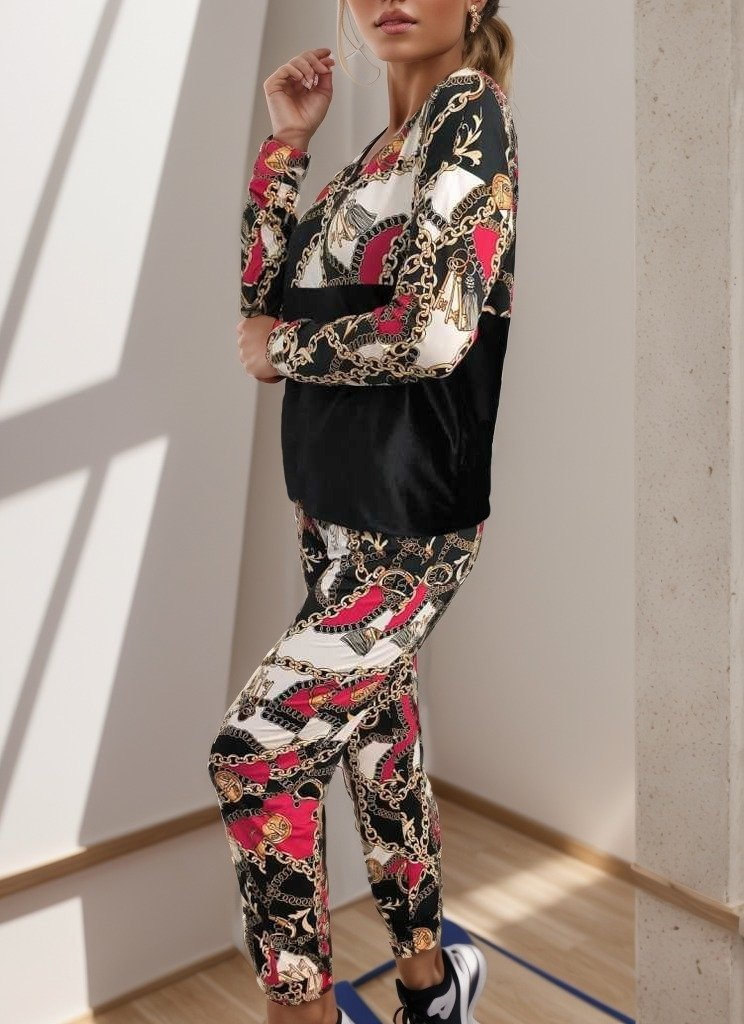 Kadın Uzun Kollu V Yaka Göğüs Altı Kadife Detay Mikro Ikili Takım - Görsel 6