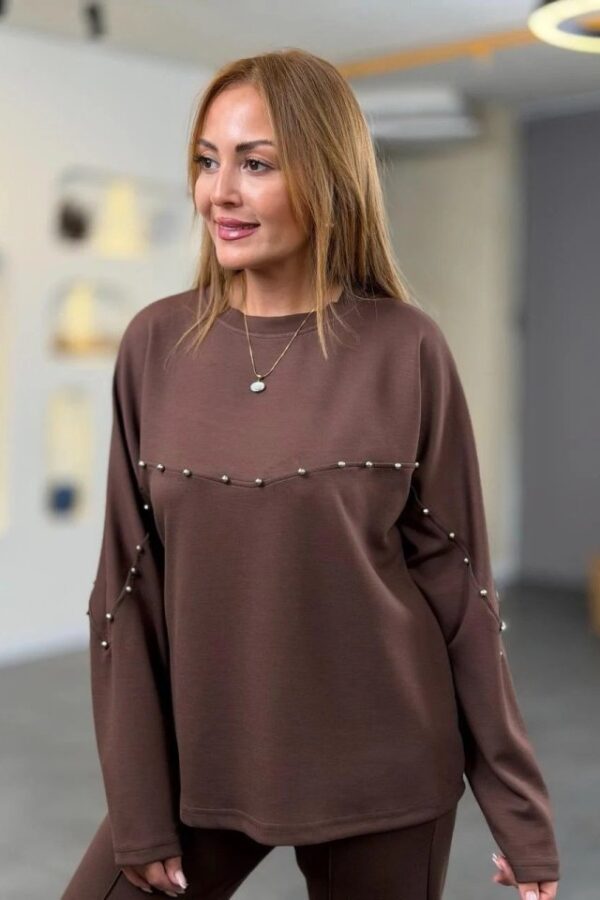 Kadın Inci Detay Modal Kumaş Ikili Takım