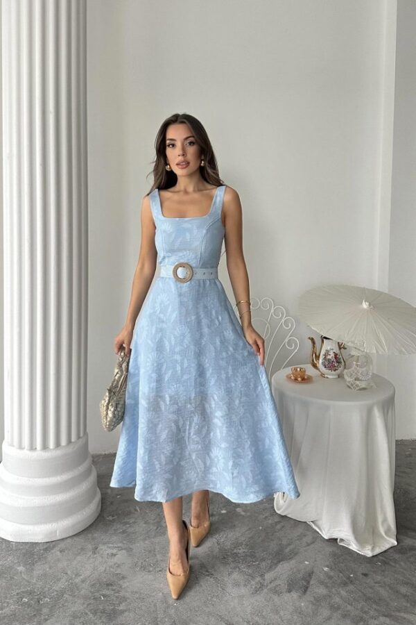 Ekru Kuplu Uzun Elbise