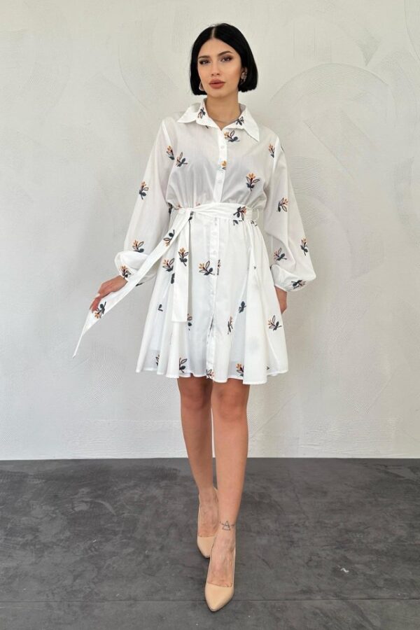 Pudra Brode Mendilli Elbise