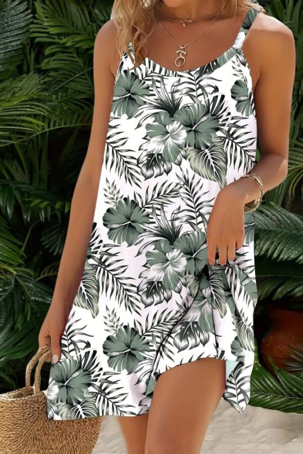 Kadın Ip Askılı çiçek Desenli Süprem Elbise