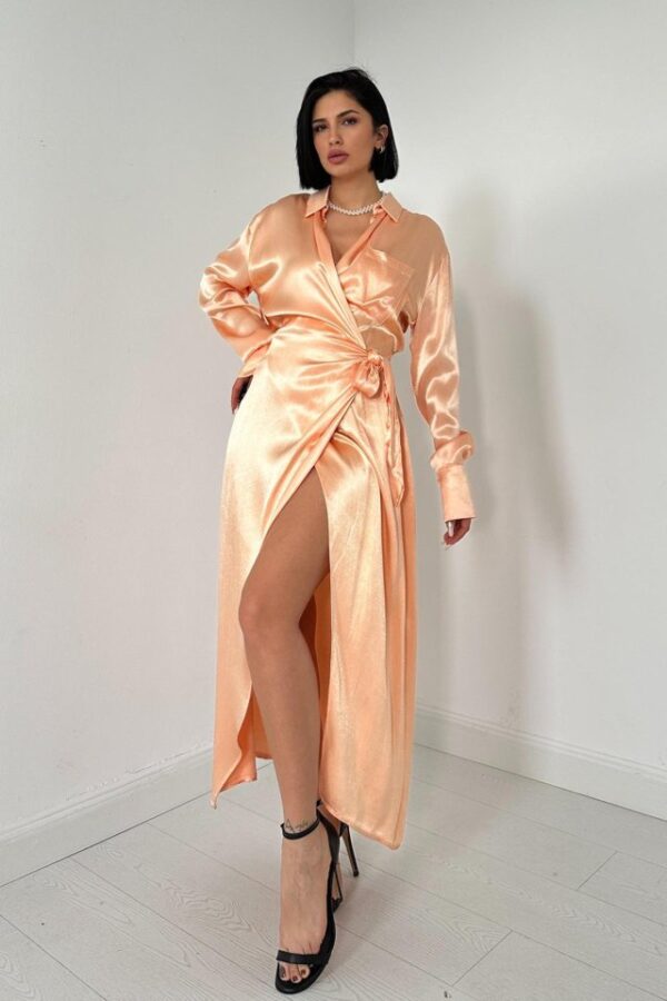 Siyah Kuşaklı Gömlek Elbise