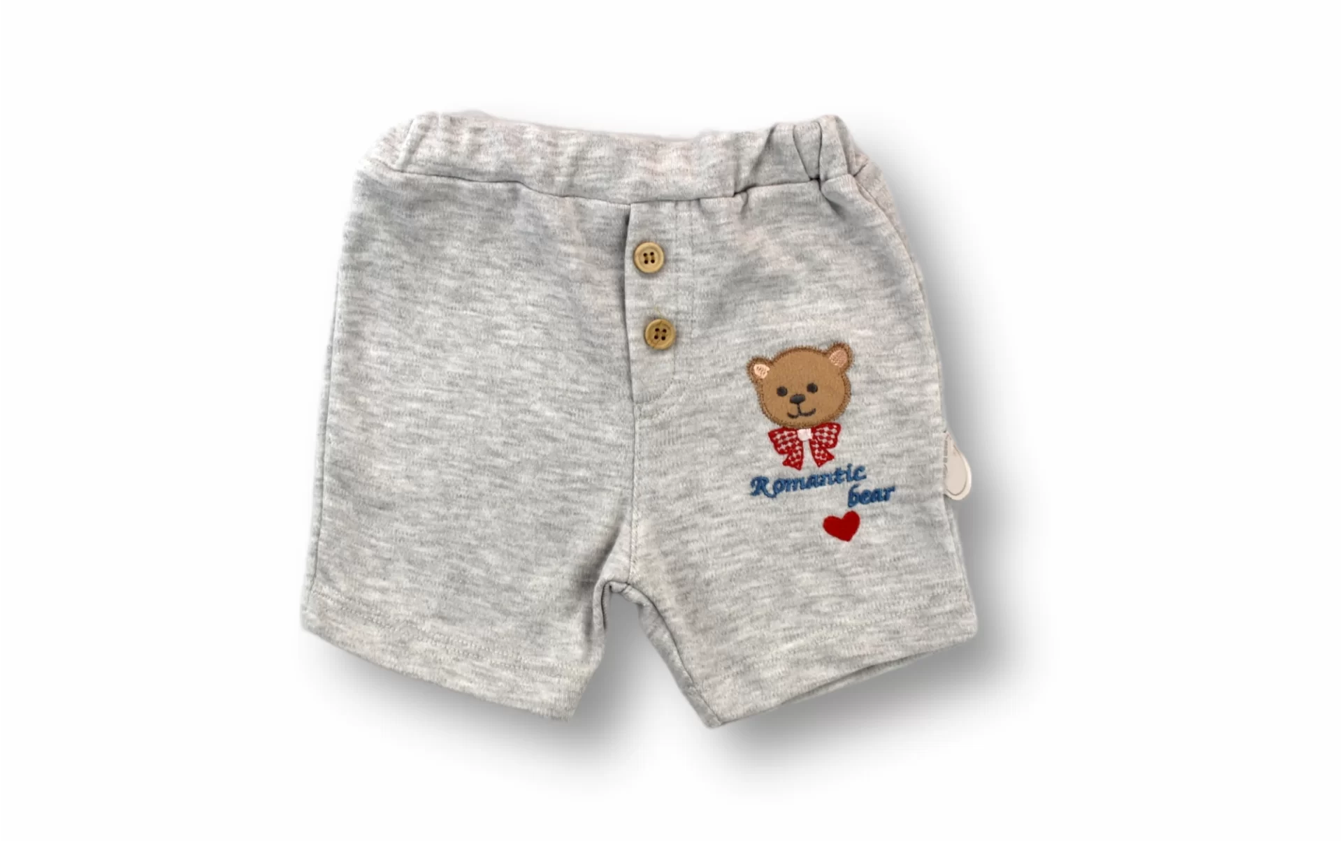 3-6 6-9 9-12 12-18 Ay Romantik Ayıcık Nakışlı Bandajlı Kısa Kollu Zıbınlı 3lü Kız-erkek Bebek Takımı - Görsel 3