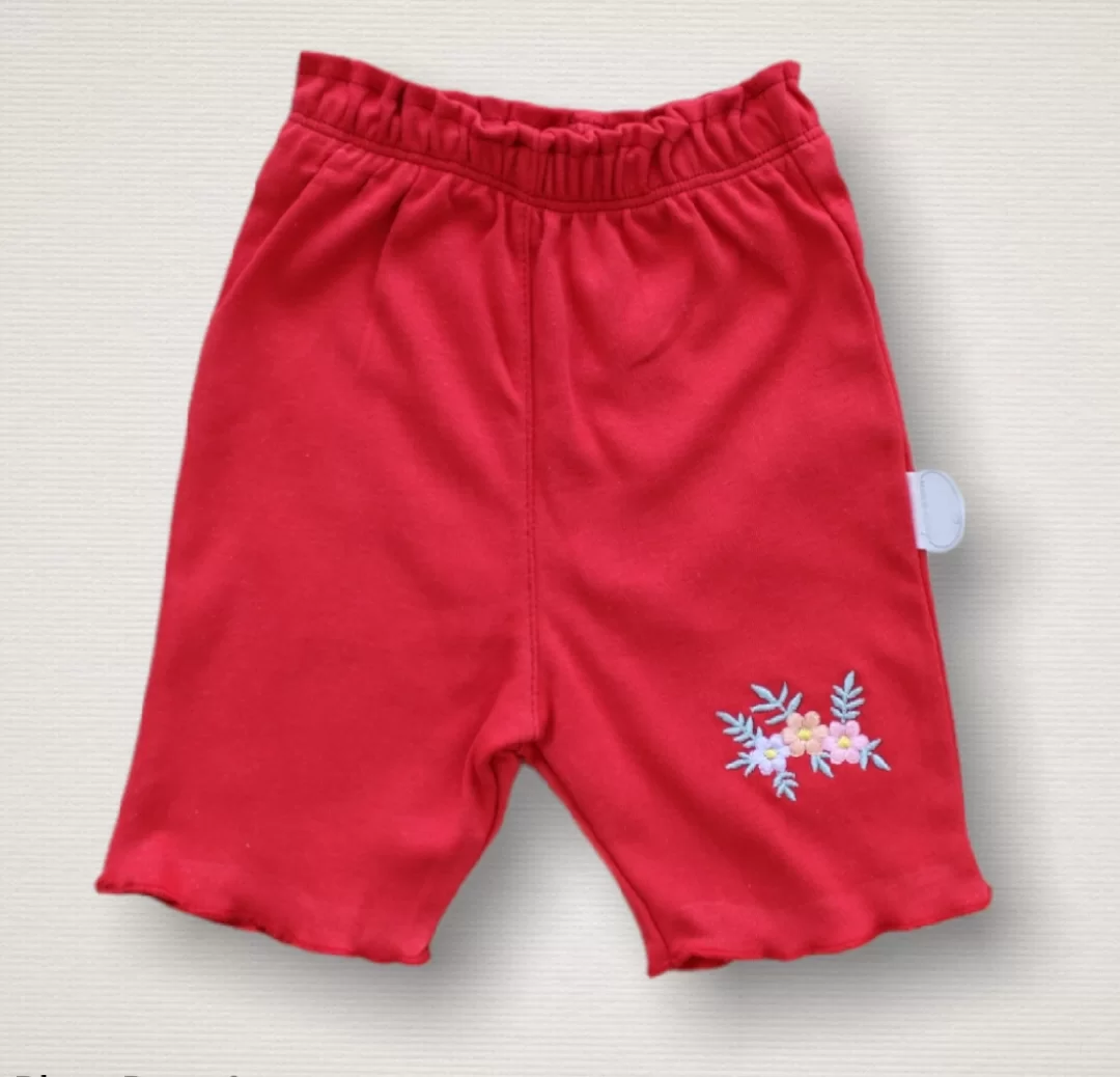 3-6 6-9 9-12 Ay Melek Kız Nakışlı Bandanalı Kısa Kollu Sweatli Şortlu 3lü Kız Bebek Takımı - Görsel 3