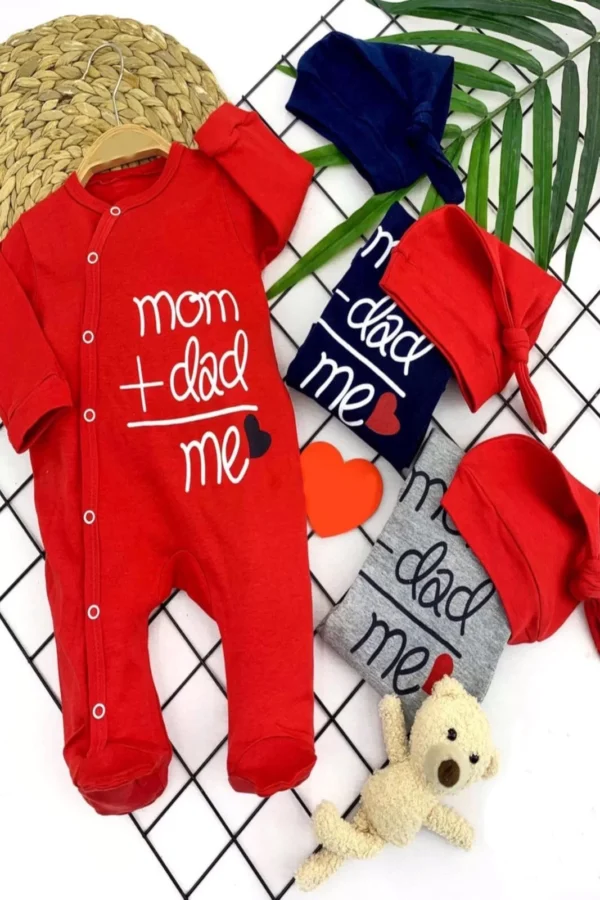 3-6-9-12 Ay Şapkalı Boydan Çıt Çıt Kapama Kız Erkek Bebek Tulumu Lacivert