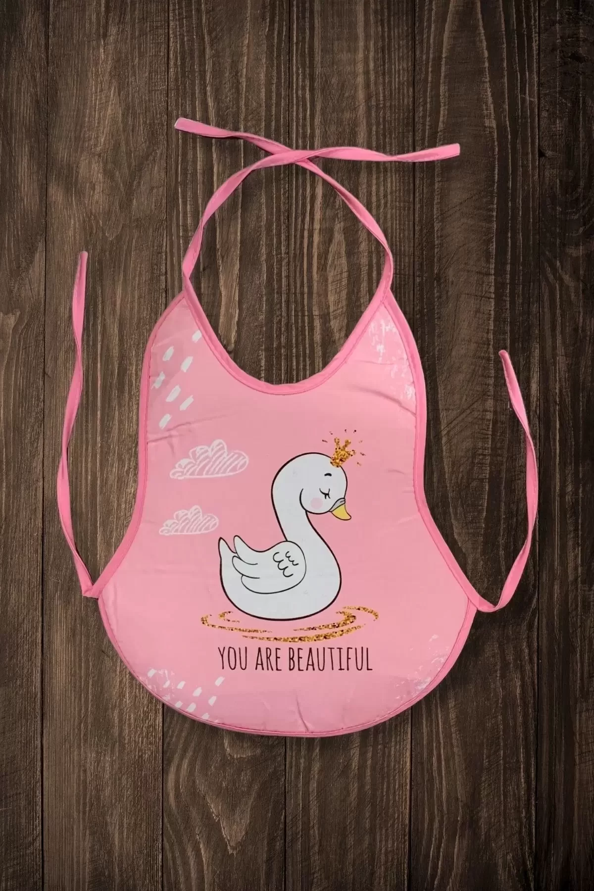 3'lü Set Kuğu Karaca Ekose Baskılı Ekonomik Sıvı Geçirmez Armut Mama Önlüğü (0-18 Ay) - Görsel 2