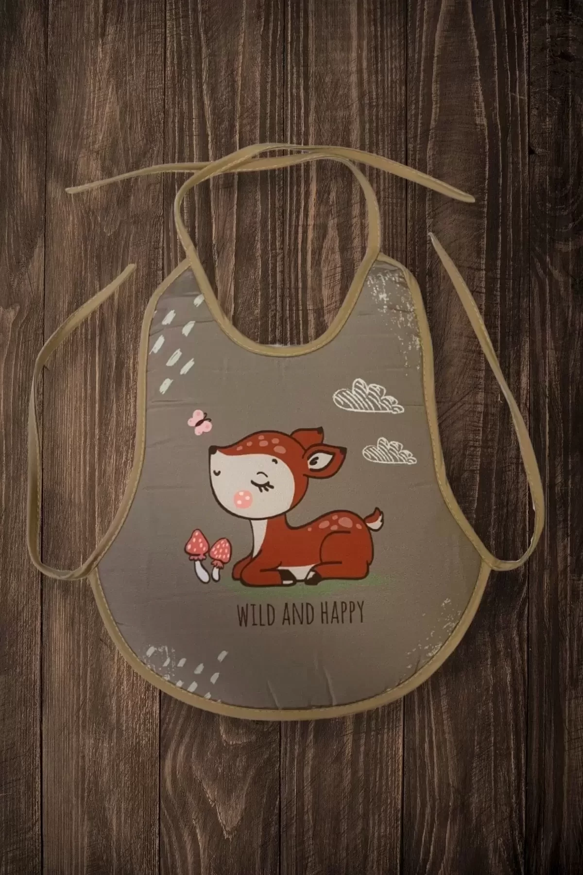 3'lü Set Kuğu Karaca Ekose Baskılı Ekonomik Sıvı Geçirmez Armut Mama Önlüğü (0-18 Ay) - Görsel 3