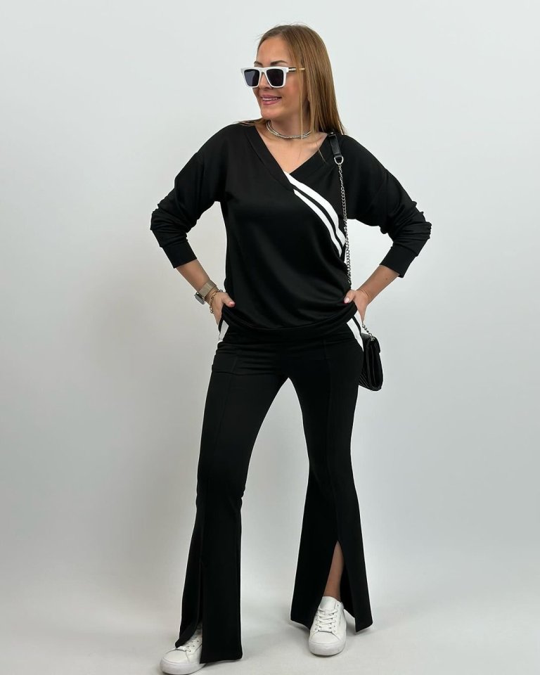 Kadın Uzun Kollu Ribana Detaylı Iki Iplik Penye Ikili Takım - Görsel 17