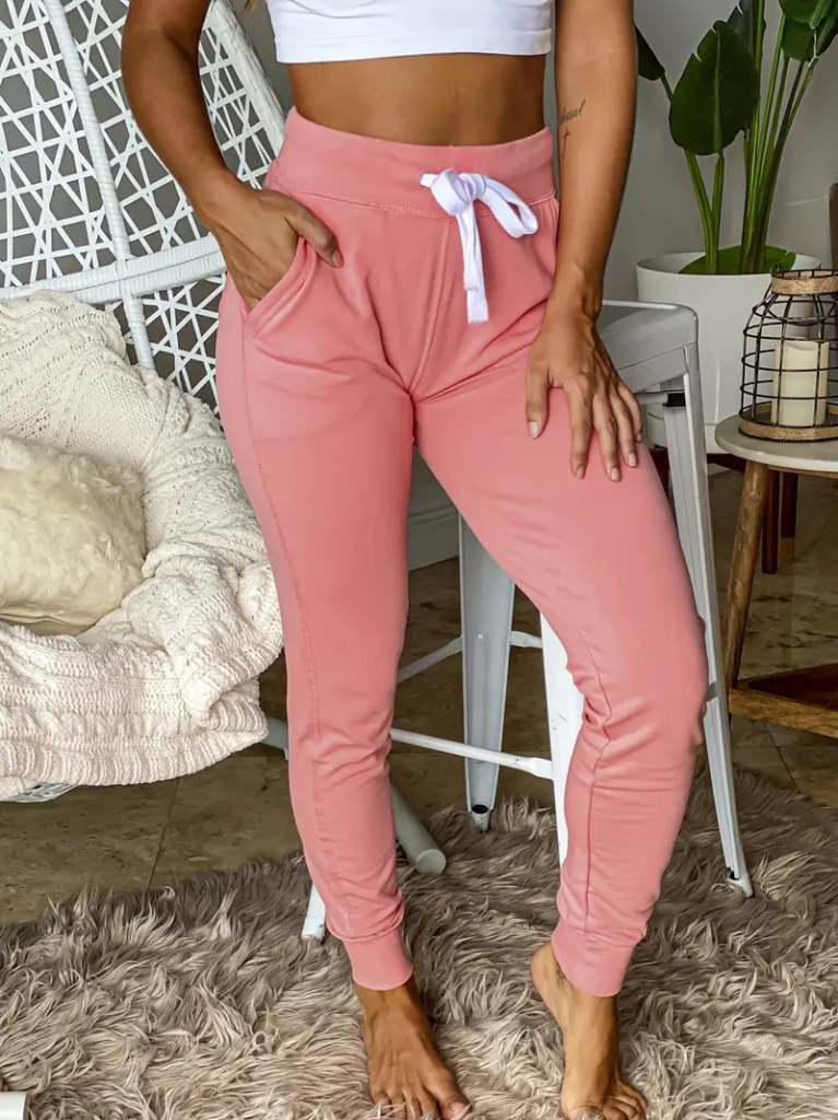 Kadın Kısa Kollu Madonna Yaka Viskon Crop Bluz Cepli Iki Iplik Eşofman Takım - Görsel 9