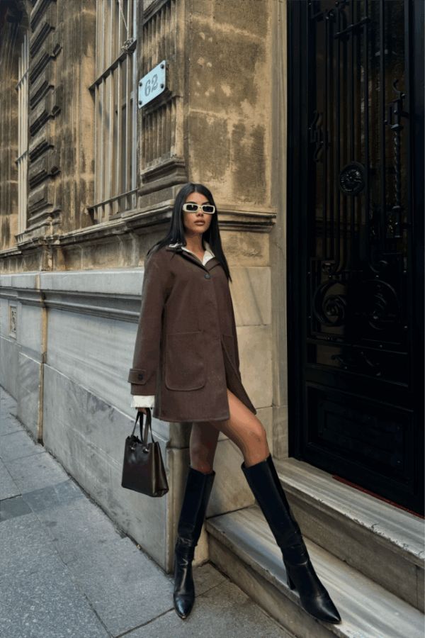 KAŞE CEKET 4 DÜĞME MODEL - Vizon