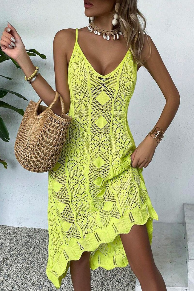 Kadın Ince Askılı Triko Elbise - Görsel 11