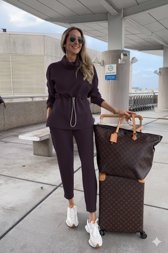 Kadın Uzun Kollu Balıkçı Yaka Belden Lastikli Modal Bluz Ve Pantolon Ikili Takım - Görsel 11