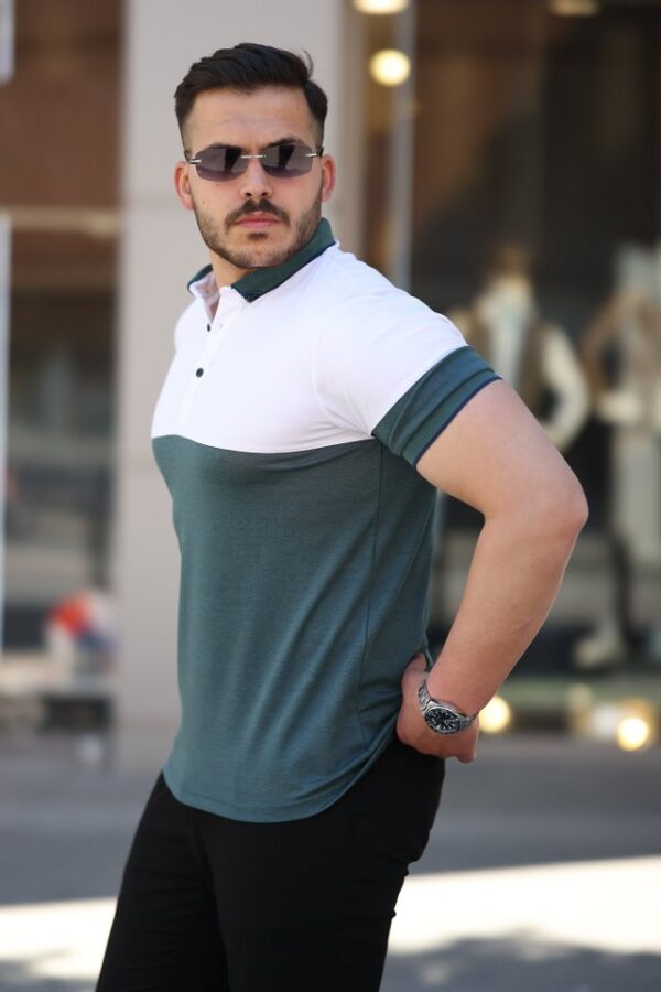 Erkek Yakalı çift Renk Kısa Kollu T-shirt