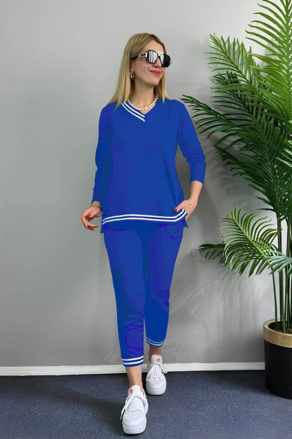 Kadın Uzun Kollu Ribana Detay Viskon Iki Iplik Ikili Takım