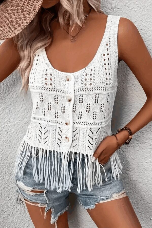 Kadın Askılı Yuvarlak Yaka önden Düğmelipüsküllü Triko Bluz