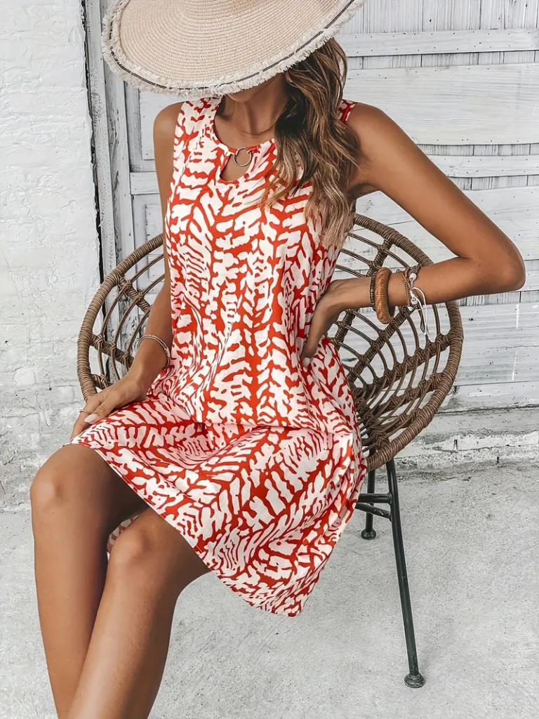 Kadın Yakası Pencere Ve Halka Detay Bürümcük Elbise - Görsel 6