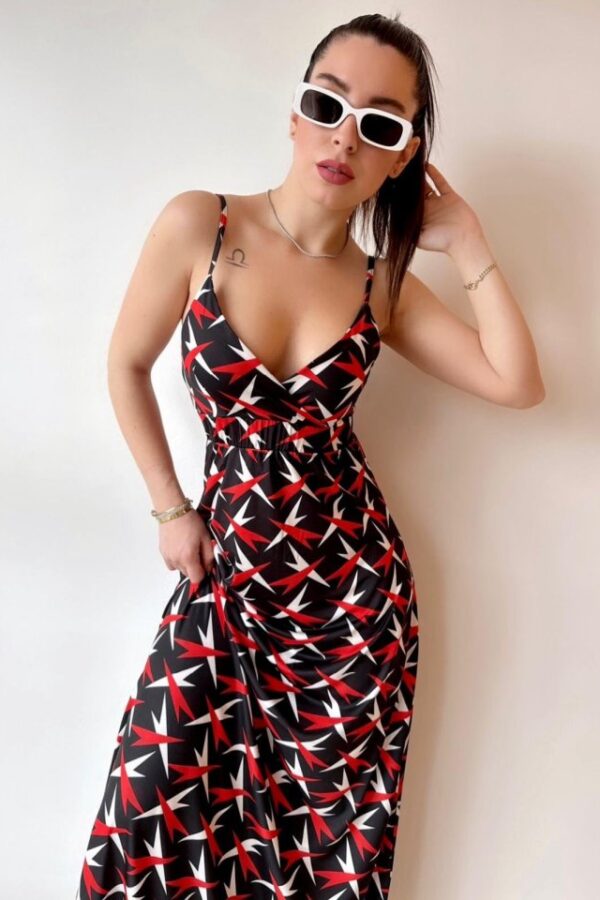 Kadın V Yaka Göğüs Ve Sırt Dekolteli Fırsat ürün Maxi Moy Elbise