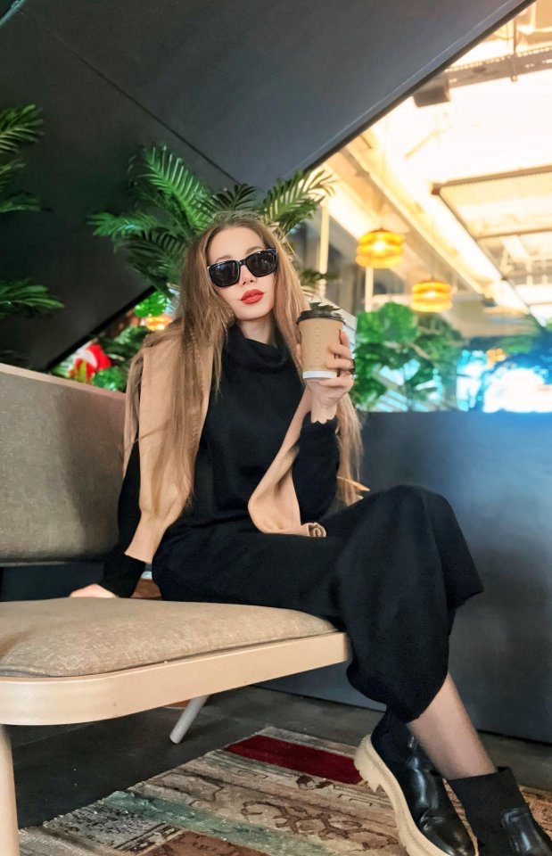 Kadın Uzun Kollu Boğazlı Midi Boy Triko Elbise (kemersiz) - Görsel 3