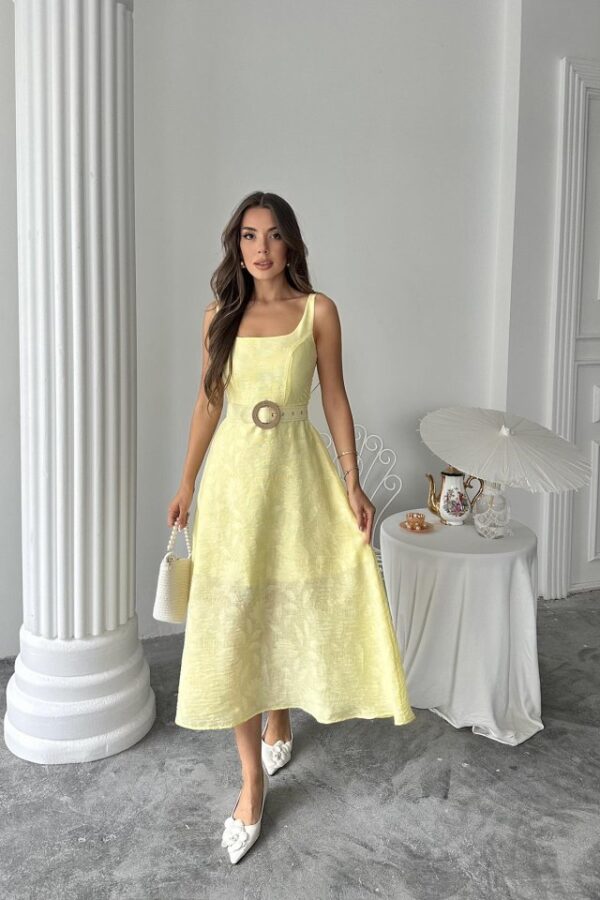 Bej Kuplu Uzun Elbise