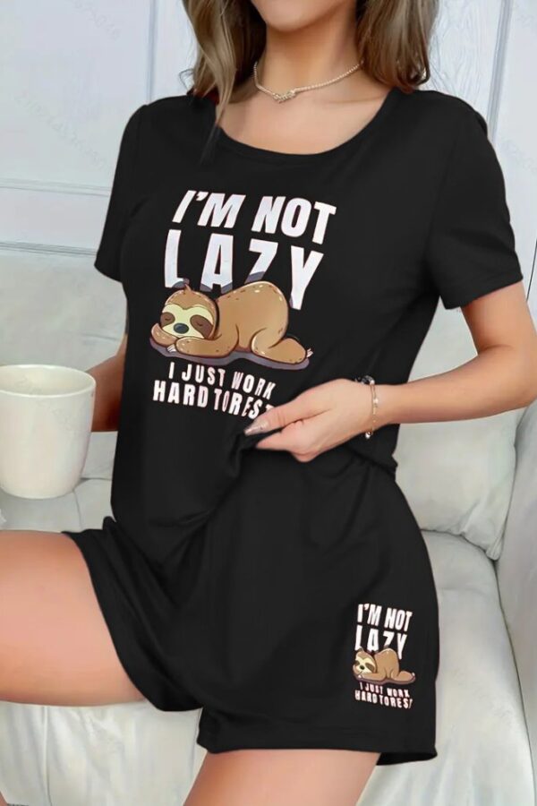 Kadın Kısa Kollu Bisiklet Yaka Baskılı Viskon Bluz Ve şort Ikili Takım