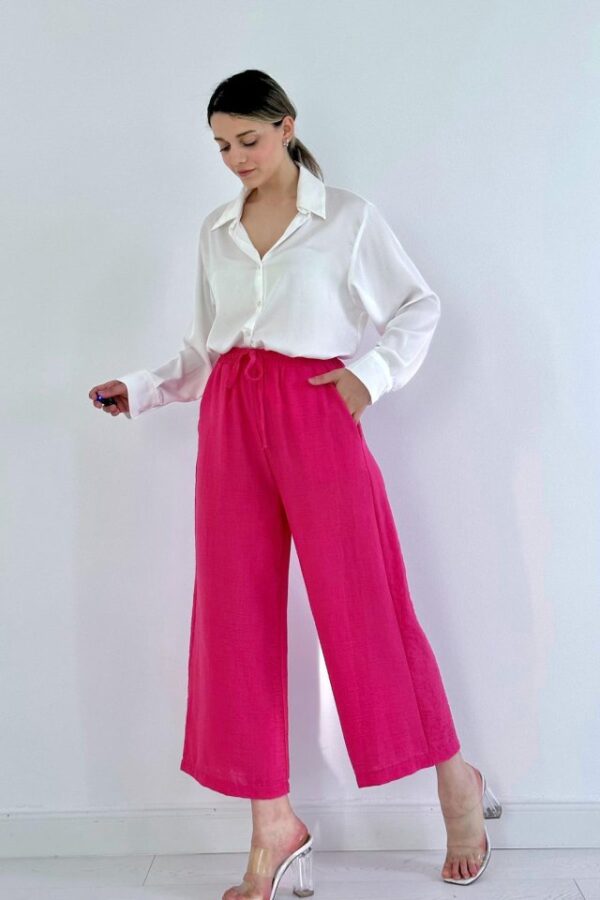 Siyah Keten Pantolon