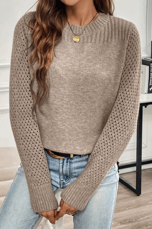 Kadın Uzun Kollu Bisiklet Yaka Triko Bluz