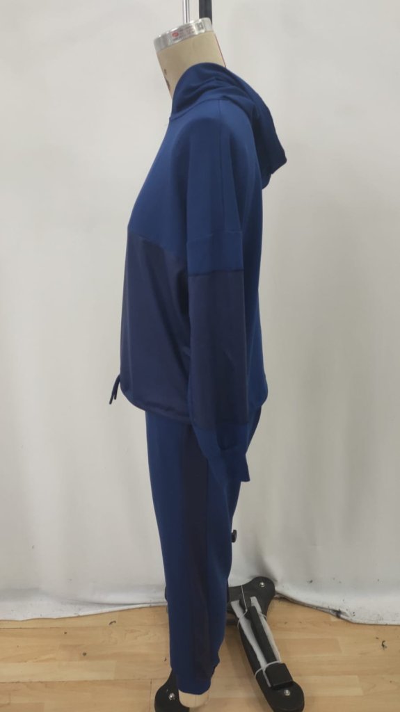 Kadın Uzun Kollu Kapşonlu Viskon Iki Iplik Bluz Ve Pantolon Ikili Takım - Görsel 5