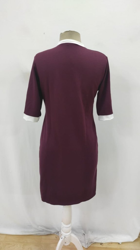 Kadın Kısa Kollu Yakadan Fermuarlı Cepli Yandan Yırtmaçlı Viskon Elbise - Görsel 14