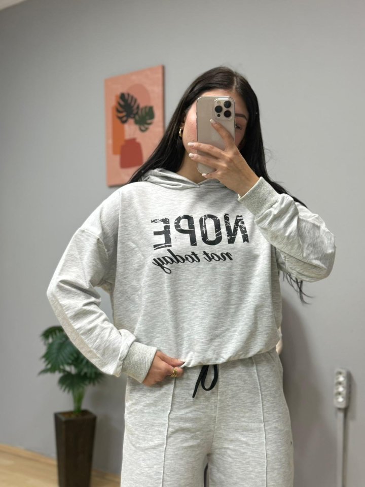 Kadın Uzun Kollu Nope Baskılı Beli Ribanalı Ikili Takım - Görsel 11