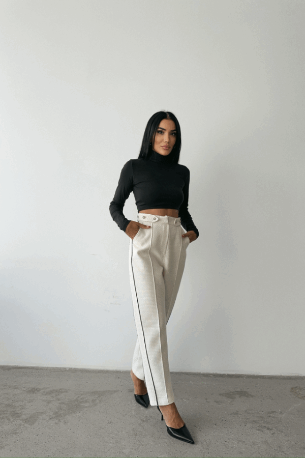 CHANEL PANTOLON YAN BİYELİ - Vizon