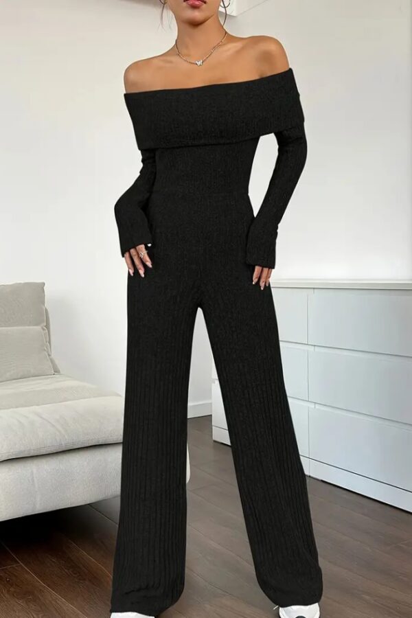 Kadın Uzun Kollu Madonna Yaka şardonlu Kaşkorse Tulum