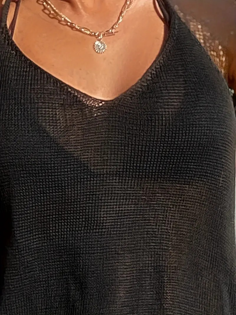 Kadın Eteği Büzgü Detay Boyundan Bağlamalı Mini Triko Pareo - Görsel 11