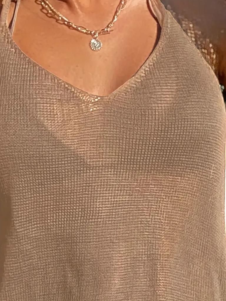 Kadın Eteği Büzgü Detay Boyundan Bağlamalı Mini Triko Pareo - Görsel 4