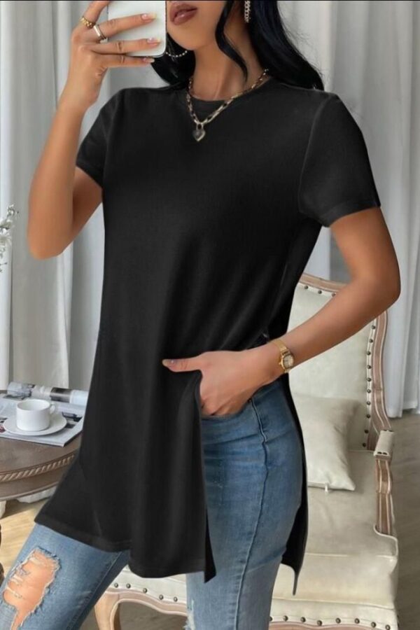 Kadın Yandan Yırtmaçlı Sandy Kumaş Bluz