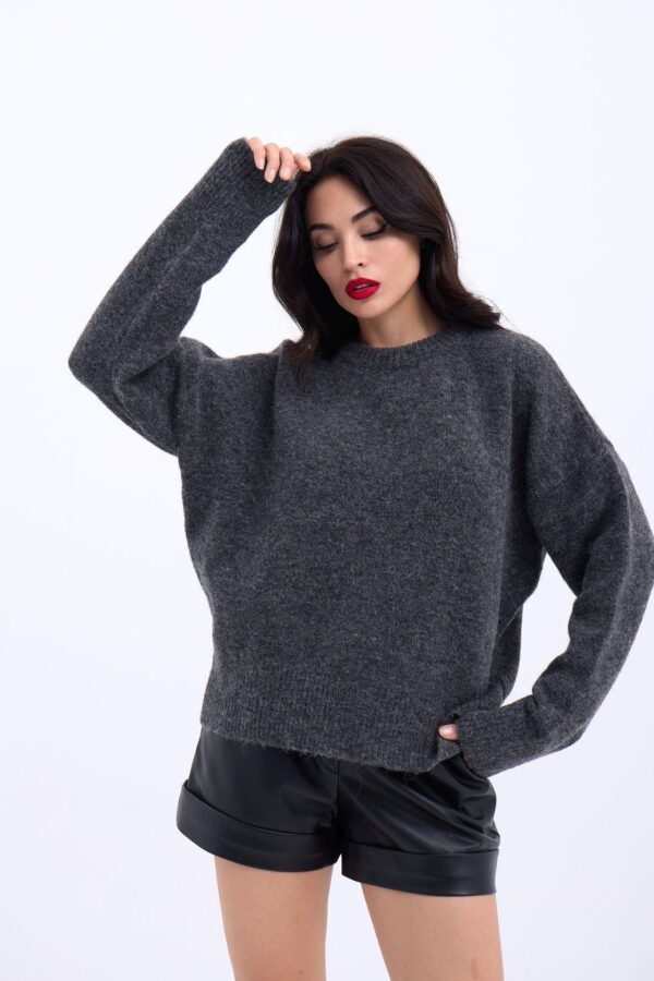 43031 TRİKO YARIM BALIKÇI KISA KAZAK-ANTRASİT