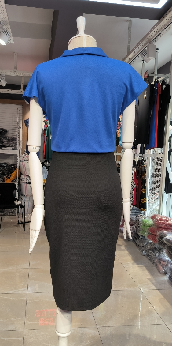 Kadın Kısa Kollu Kruvaze Yaka Krep Elbise (Kemersiz) - Görsel 28