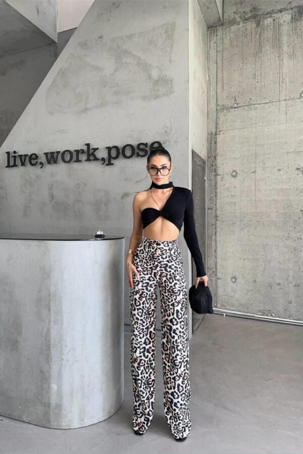 LEOPAR PALAZZO PANTOLON - Bej