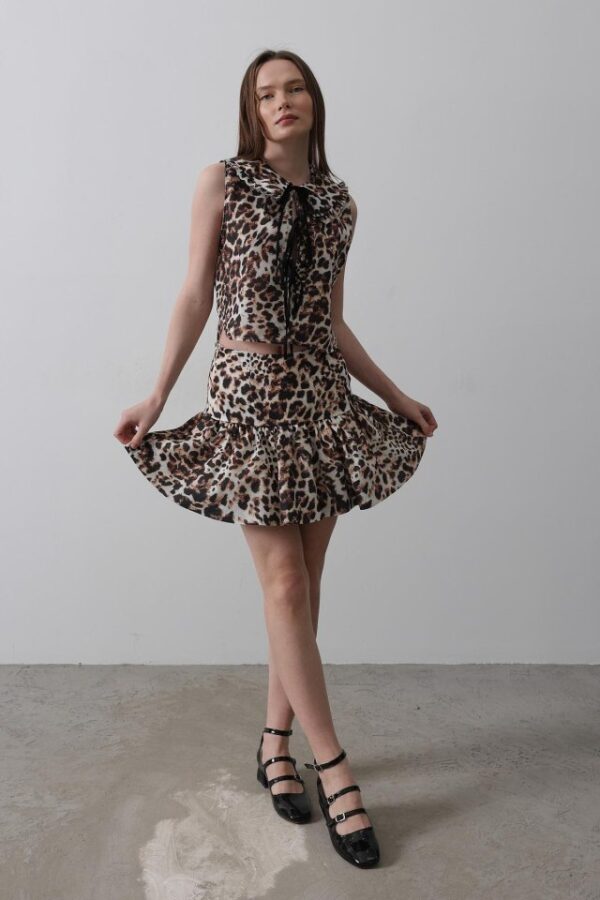 Leopar Desen Mini Etek - Leopar