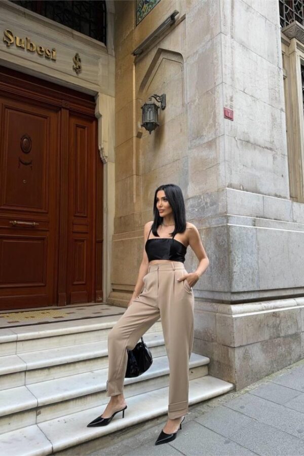 PAÇASI CIRTLI PANTOLON - Siyah