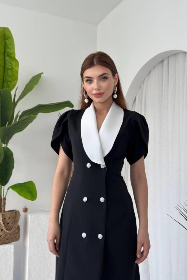 Reta Düğme Detaylı Elbise