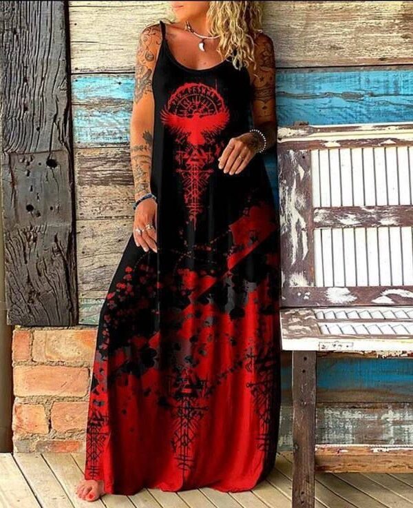 Kumaş Sprem Penye Dijital Askılı Elbise