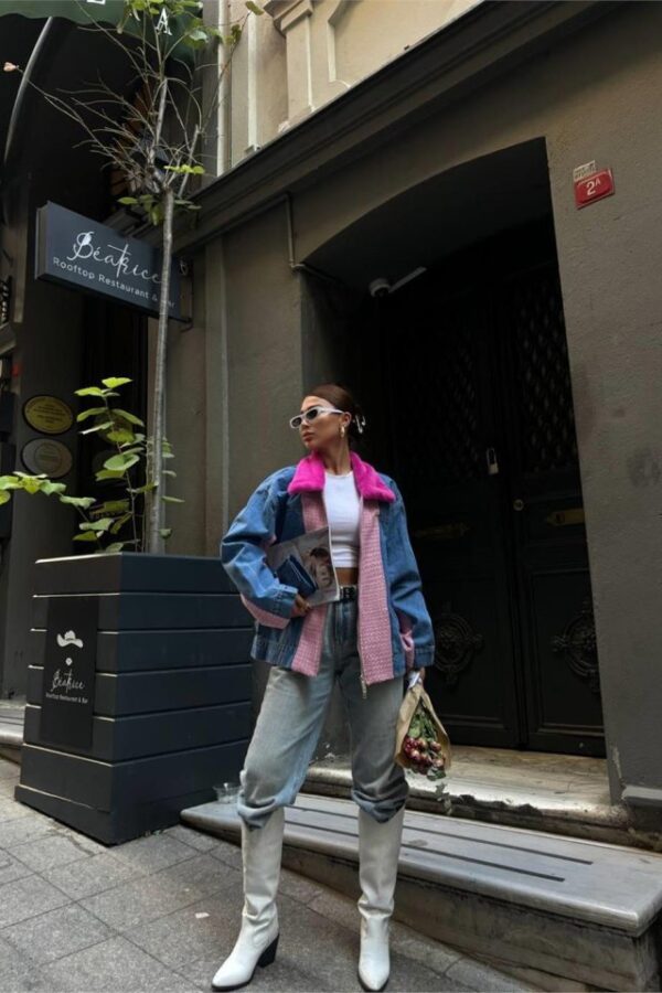 CHANEL GARNİLİ KOT MONT - Siyah