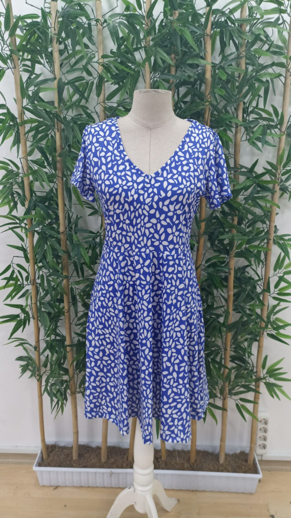 Kadın Kısa Kollu Mini çiçek Desen Süprem Elbise - Görsel 6