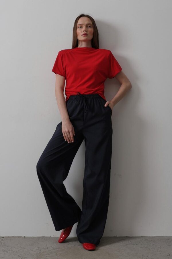 Beli Lastikli Bol Paça Pantolon - Haki