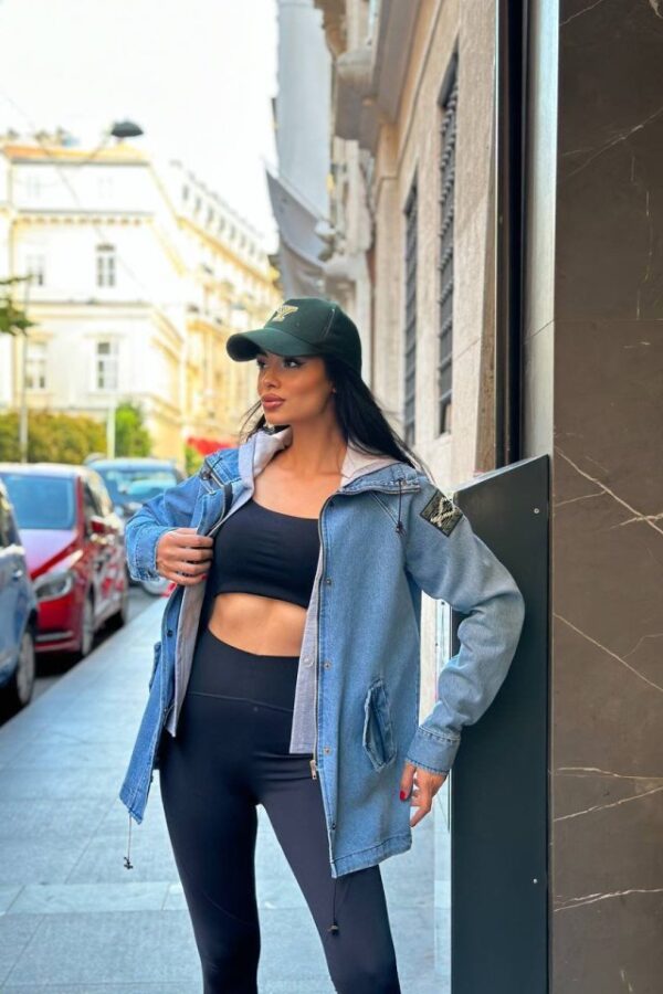 Kadın Ek Parça Kapüşon Kol Arma Detay Gabardin Ceket