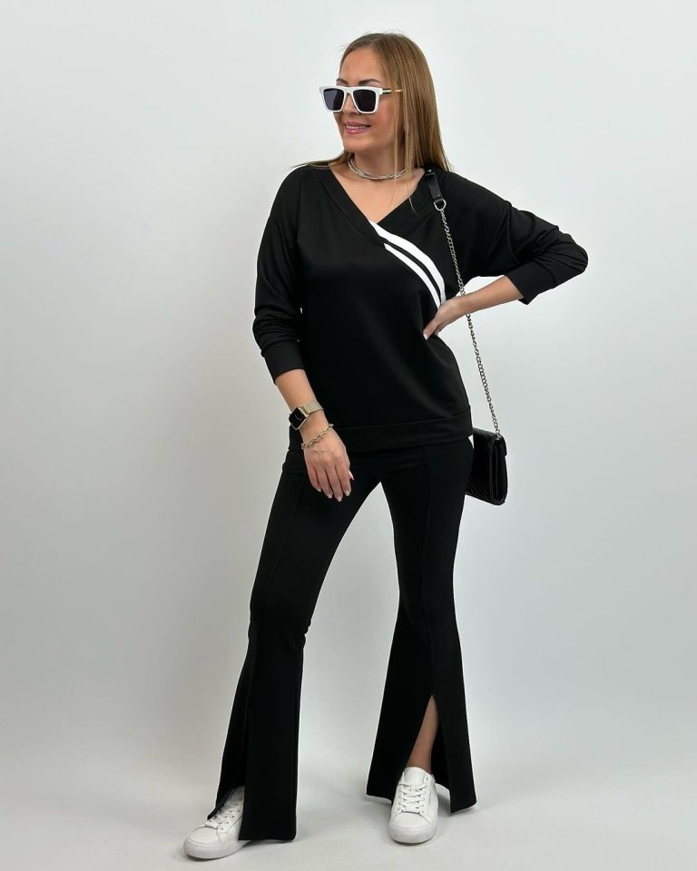 Kadın Uzun Kollu Ribana Detaylı Iki Iplik Penye Ikili Takım - Görsel 15