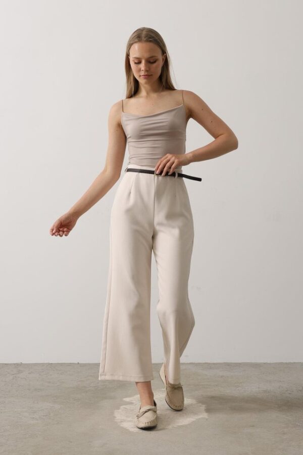 Kemer Pens Detaylı Pantolon - Gri