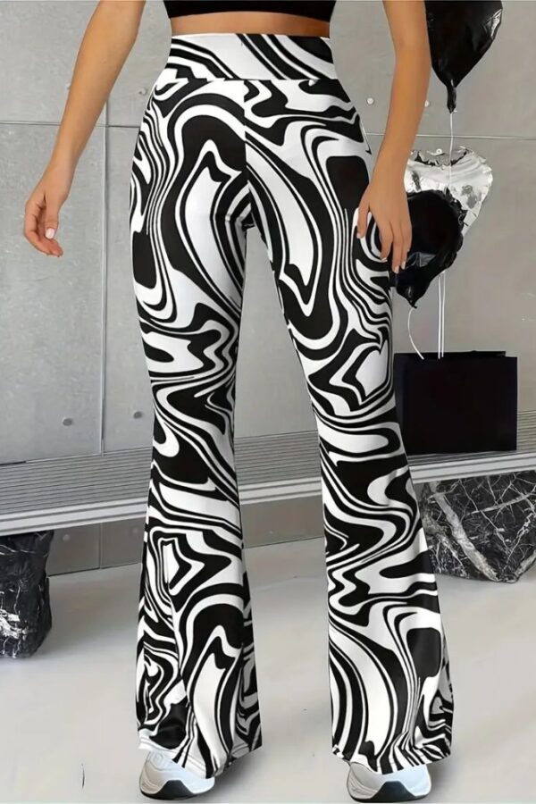 Kadın Yüksek Bel Zebra Desenli Tayt