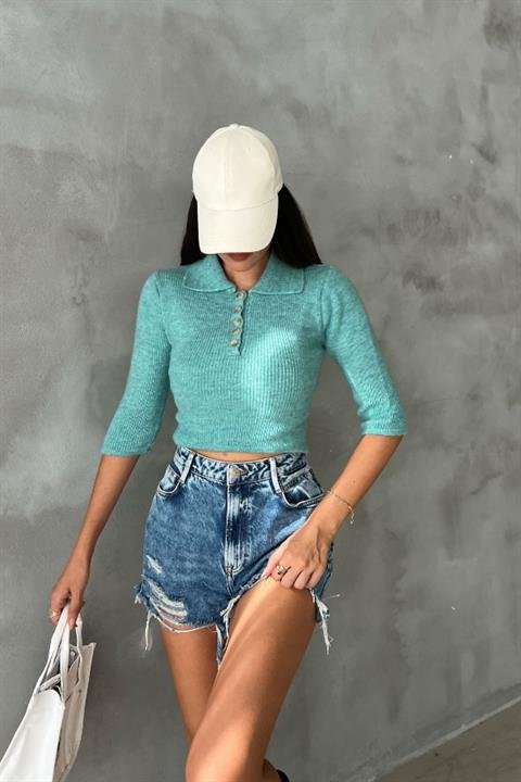 Loris Bağlamalı Crop Triko 1062-02